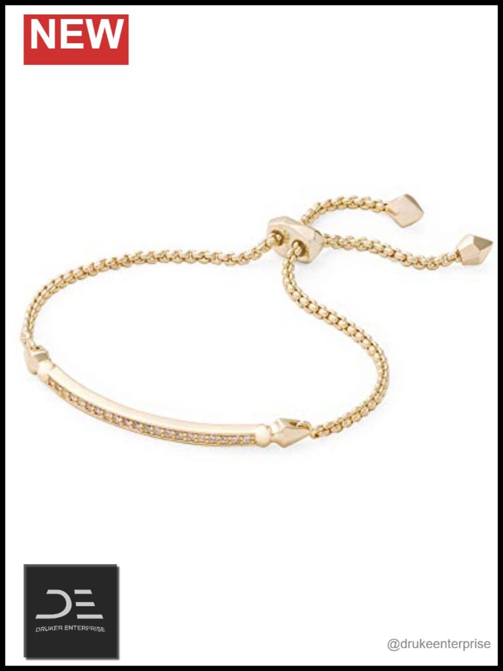Adjustable Link Chain Bracelet for Women Gold Plated Brass 9 Inch Lobster Claw